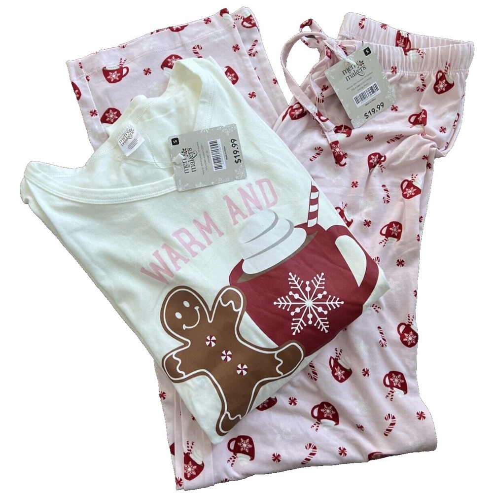 New Women's Pajamas 2 piece SET Holiday Cozy SMALL/ MED Lounge Pants/Top
